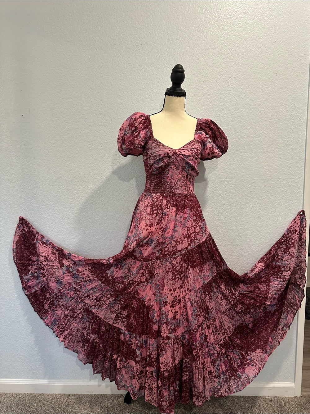 Free People Pink Floral Puff Sleeve Maxi Dress - Picture 7 of 11